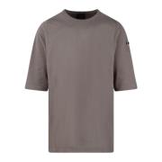 Katoenen Crewneck T-shirt met Logopatch Moncler , Brown , Heren