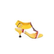 Pre-owned Leather sandals Prada Vintage , Yellow , Dames