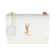 Pre-owned Leather handbags Yves Saint Laurent Vintage , White , Dames