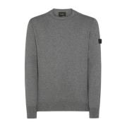 Wol Katoen Crew Neck Sweater Peuterey , Gray , Heren