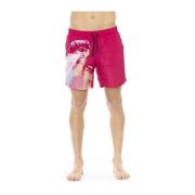 Strandkleding - Zijprint Zwemshorts Bikkembergs , Pink , Heren