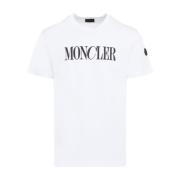 Wit T-shirt voor mannen Moncler , White , Heren