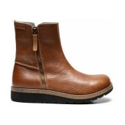 Leren laarzen met rits en rocker zool New Feet , Brown , Dames