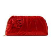 Rode stoffen handtas met grote bloemen Kazar , Red , Dames