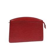 Pre-owned Leather clutches Louis Vuitton Vintage , Red , Dames