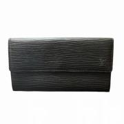 Pre-owned Leather wallets Louis Vuitton Vintage , Black , Dames