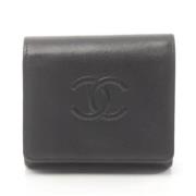 Pre-owned Leather wallets Chanel Vintage , Black , Dames