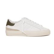 Leren sneakers met veters, contrasterende hiel D.a.t.e. , White , Here...