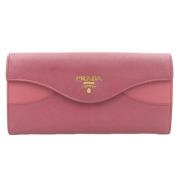 Pre-owned Leather wallets Prada Vintage , Pink , Dames