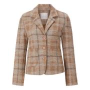 Elegante Jacquard Blazer voor Vrouwen Rich & Royal , Beige , Dames