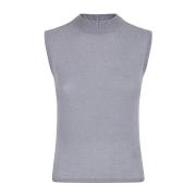 Mouwloze Cashmere Top Eleventy , Blue , Dames