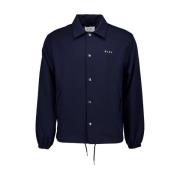 Donkerblauw Coach Jacket Olaf Hussein , Blue , Heren