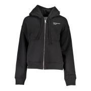 Zwarte hoodie met rits voor dames Calvin Klein , Black , Dames