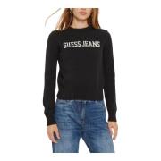 Dames Trui Logo Guess , Black , Dames