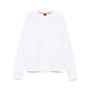 Witte Katoenen Crew Neck Sweatshirt Hugo Boss , White , Heren