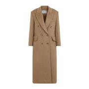 Elegant Nude Neutrals Coat Aw24 Max Mara , Beige , Dames