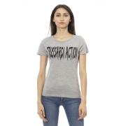 Casual T-shirt met korte mouwen Trussardi , Gray , Dames