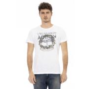 Casual Korte Mouw Ronde Hals T-shirt Trussardi , White , Heren