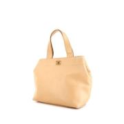 Pre-owned Leather handbags Chanel Vintage , Beige , Dames