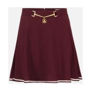 Cirkelvormige Crepe Mini Rok met Haak Elisabetta Franchi , Brown , Dam...