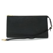 Pre-owned Leather clutches Louis Vuitton Vintage , Black , Dames