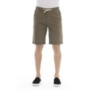 Effen Bermuda Shorts met Koord Baldinini , Green , Heren