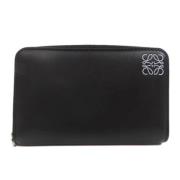 Pre-owned Leather wallets Loewe Pre-owned , Black , Dames