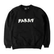 Blob Logo Crew Neck Sweatshirt by Parra , Black , Heren