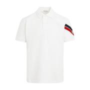 Witte Katoenen Poloshirt Moncler , White , Heren