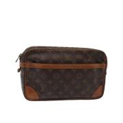 Pre-owned Canvas clutches Louis Vuitton Vintage , Brown , Dames