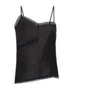 Zijden Top met Bandjes MM6 Maison Margiela , Black , Dames