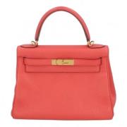 Pre-owned Leather handbags Hermès Vintage , Red , Dames