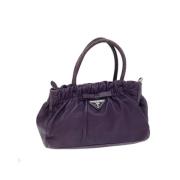 Pre-owned Leather handbags Prada Vintage , Purple , Dames