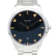 Pre-owned Stainless Steel watches Gucci Vintage , Blue , Heren