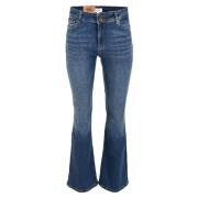 Mid Blue Flare Jeans DNM Pure , Blue , Dames