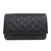 Pre-owned Leather key-holders Gucci Vintage , Black , Dames