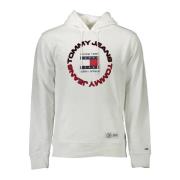 Hoodie Wit Geborduurd Print Logo Tommy Hilfiger , White , Heren