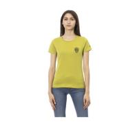 Casual Ronde Hals Korte Mouw T-Shirt Trussardi , Green , Dames