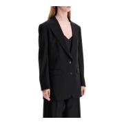 Oversized Single-Breasted Wool Jacket Dolce & Gabbana , Black , Dames