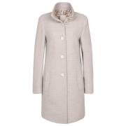 Elegante Wollen Jas met Opstaande Kraag Bugatti , Beige , Dames