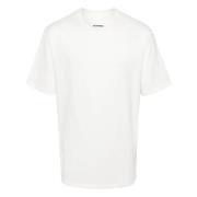 Logo Print Katoenen T-shirt Jil Sander , White , Heren