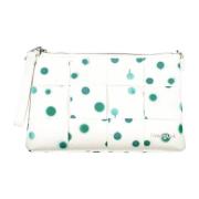 Witte polkadot handtas met kettingriem Desigual , White , Dames