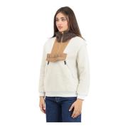 Sportieve Half-Zip Trui Roomwit Napapijri , Beige , Dames