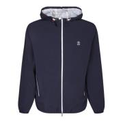 Blauwe Hoodie Stijlvolle Herenmode Brunello Cucinelli , Blue , Heren