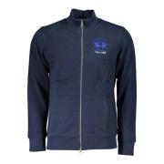 Blauwe Zip-Up Sweater met Borduurwerk La Martina , Blue , Heren