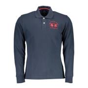 Lange Mouw Polo Shirt Blauw Geborduurd La Martina , Blue , Heren