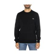 Zwarte Sweater Klassiek Logo Mannen Lacoste , Black , Heren