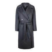 Zwarte wollen jas met kimono-mouwen Max Mara , Black , Dames