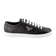 Geborsteld leren sneakers, Herfst-Winter 2024 Prada , Black , Heren