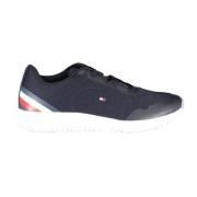 Blauwe Sportieve Veterschoenen met Logo Tommy Hilfiger , Blue , Heren